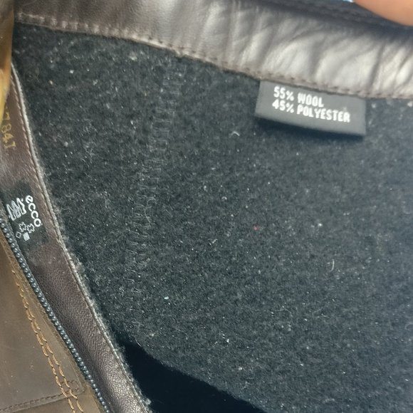 Wool Lining Knee high Zip up Tall Boot Waterproof Leather Fall/Winter 40/9.5WIDE - Picture 8 of 11